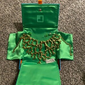 KENNETH JAY LANE-POLISHED GOLD CORAL BRANCH NECKLACE New w/tags retail $250.00